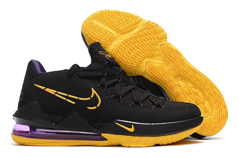 2020 Nike LeBron James 17 Low Black Yellow Purple Shoes
